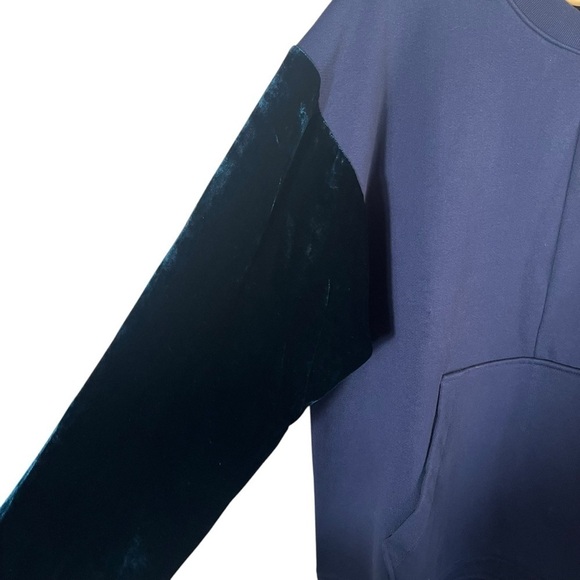 DRIFTER Galeras Navy Velvet Sleeve Crewneck Pullover Sweatshirt - Picture 7 of 10